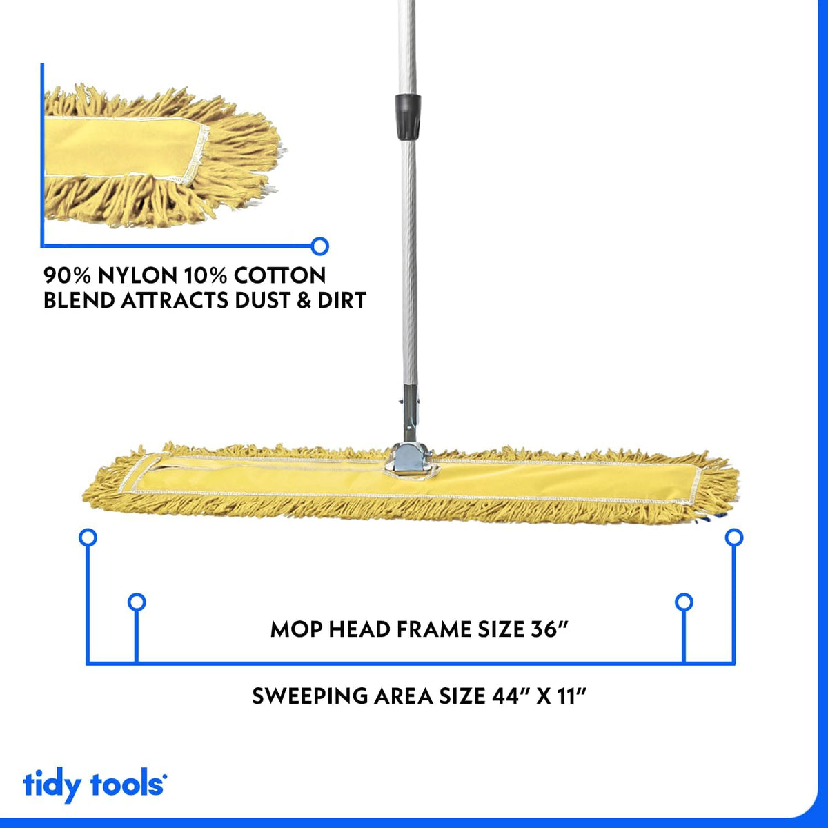 36 Inch Yellow Commercial Dust Mop & Floor Sweeper with Extendable Handle – Mop for Hardwood, Tile