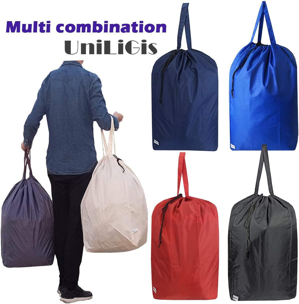 Tear Proof Nylon Laundry Bag with Handles (2 Pack),Travel Laundry Bag with Drawstring Closure,Dirty