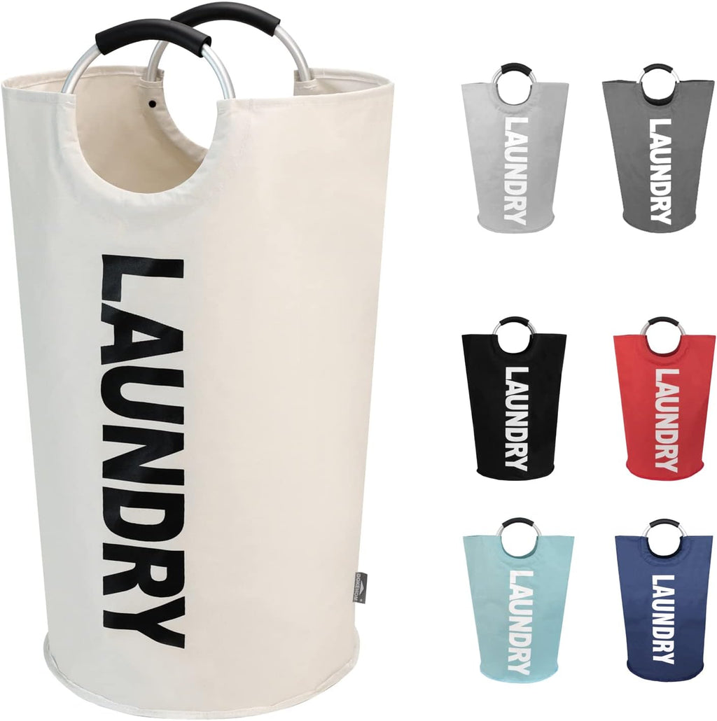 DOKEHOM 90L Large Laundry Basket, Collapsible Laundry Bag, Freestanding Tall Clothes Hamper