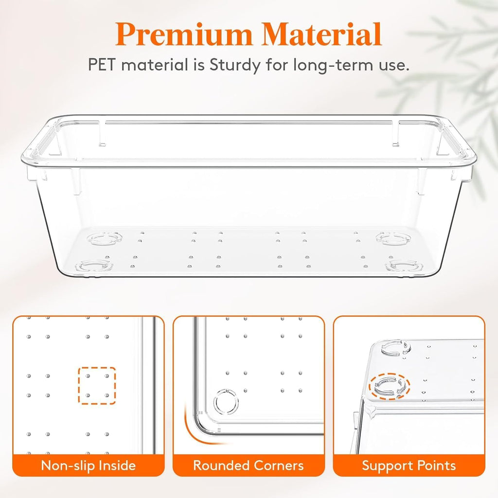 6 Pack Large Clear Plastic Drawer Organizer Trays – Non-Slip Storage Bins for Kitchen Utensils