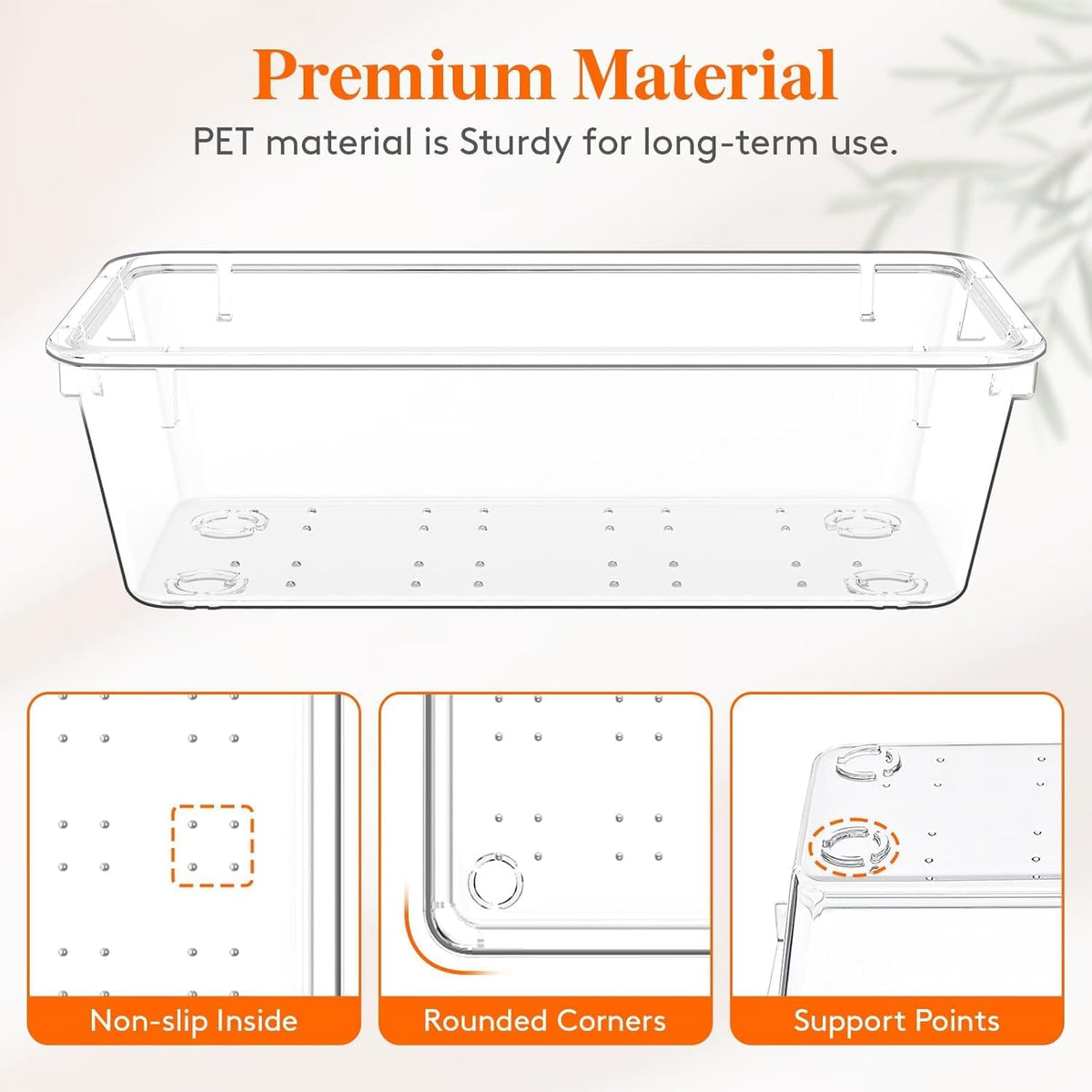 6 Pack Large Clear Plastic Drawer Organizer Trays – Non-Slip Storage Bins for Kitchen Utensils