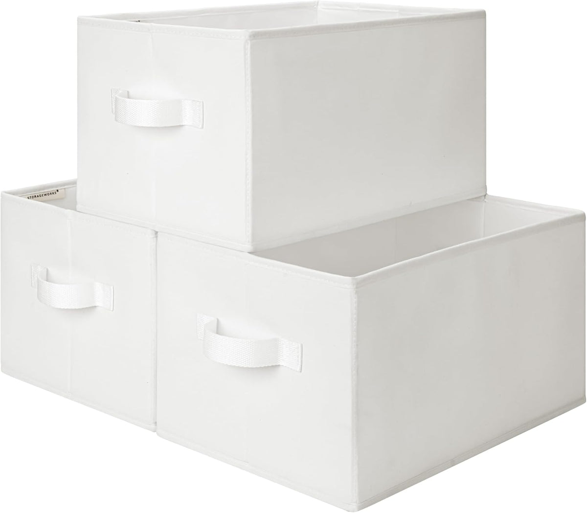 StorageWorks Storage Baskets for Shelves, Foldable Fabric Closet Storage Bins with Handles, Fabric