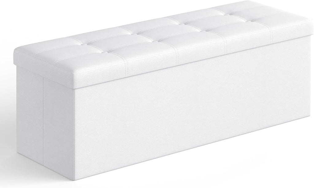SONGMICS MAZIE Collection - 43 Inches Folding Storage Ottoman Bench, Ottoman with Storage, Foot