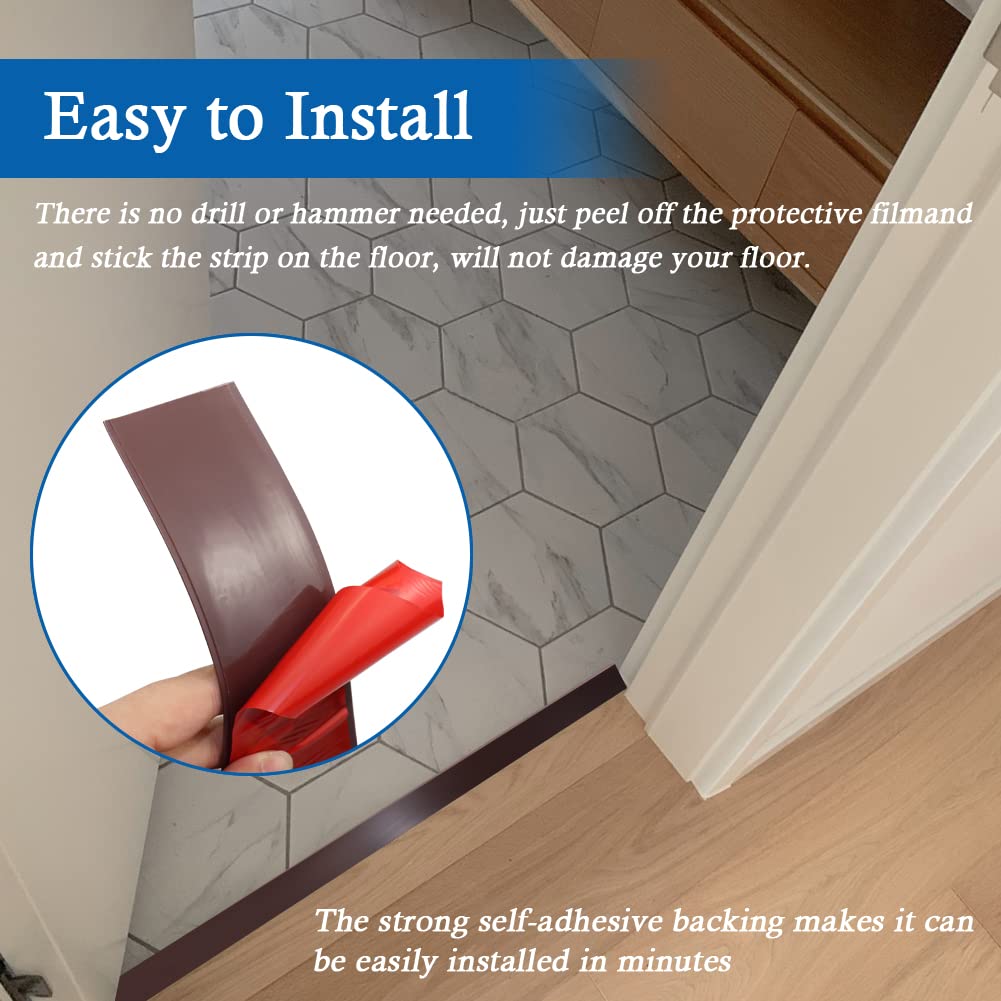Floor Transition Strip Self Adhesive Floor Cover Strips Laminate 3" Wide Vinyl Flat Divider