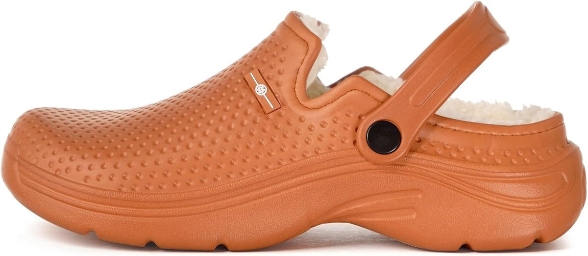 Womens Mens Fur Lined Clogs Waterproof Garden Shoes Winter Warm Fleece Lining Fuzzy House Home