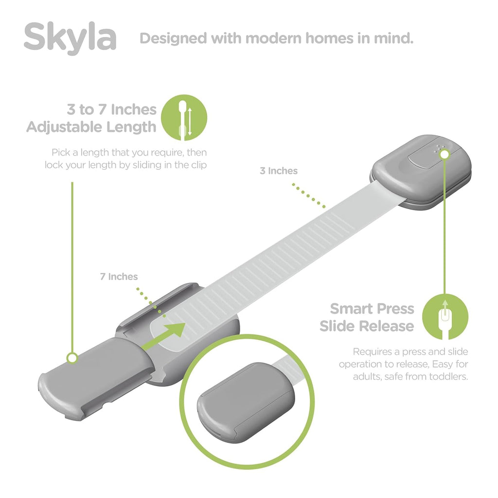 Baby Proofing Child Safety Locks (12 Pack) by Skyla Homes - The Safest, Quickest and Easiest 3M