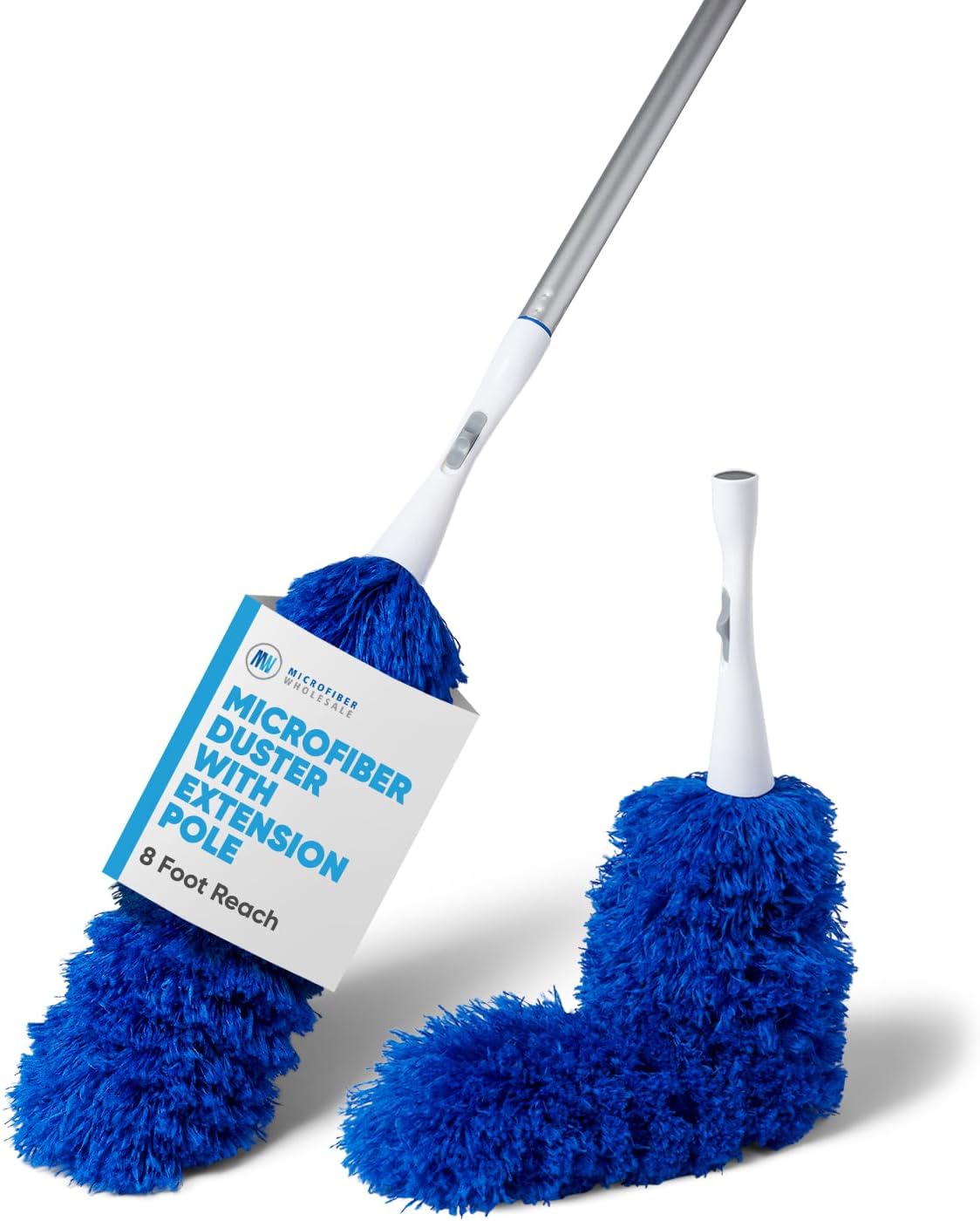 2 Pack of Microfiber Flexible Dusters with Heavy Duty Extension Pole | 8' Reach | Clean Ceiling