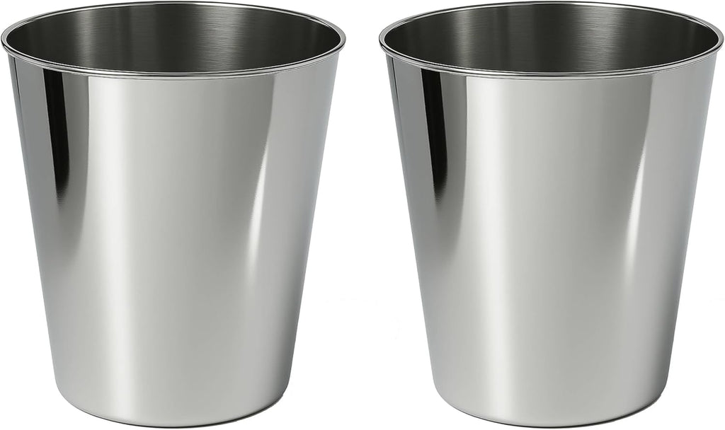 happimess HPM1113D-SET2 Nolan Modern Classic Smooth Steel 2 Gal Waste Bin for Kitchen, Office