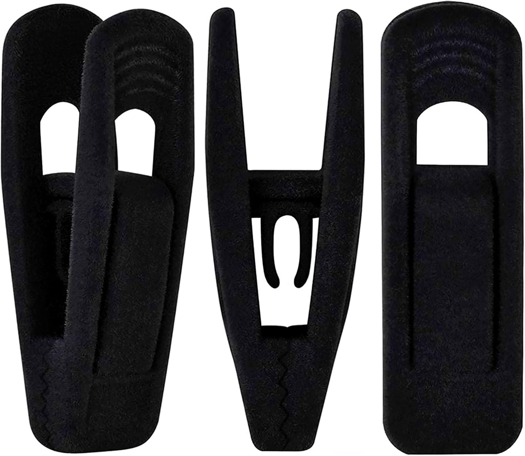 Black Velvet Hangers Clips 40 PCS, Pants Hangers Velvet Clips Easily Add to Velvet Hanger, Skirt