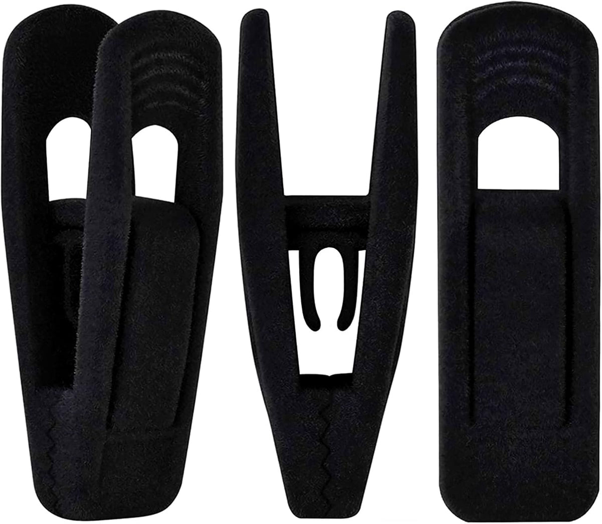 Black Velvet Hangers Clips 40 PCS, Pants Hangers Velvet Clips Easily Add to Velvet Hanger, Skirt