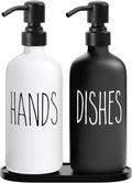MOMEEMO Kitchen Soap Dispenser Set, Contains Dish and Hand Soap Dispenser, Suitable for Farmhouse