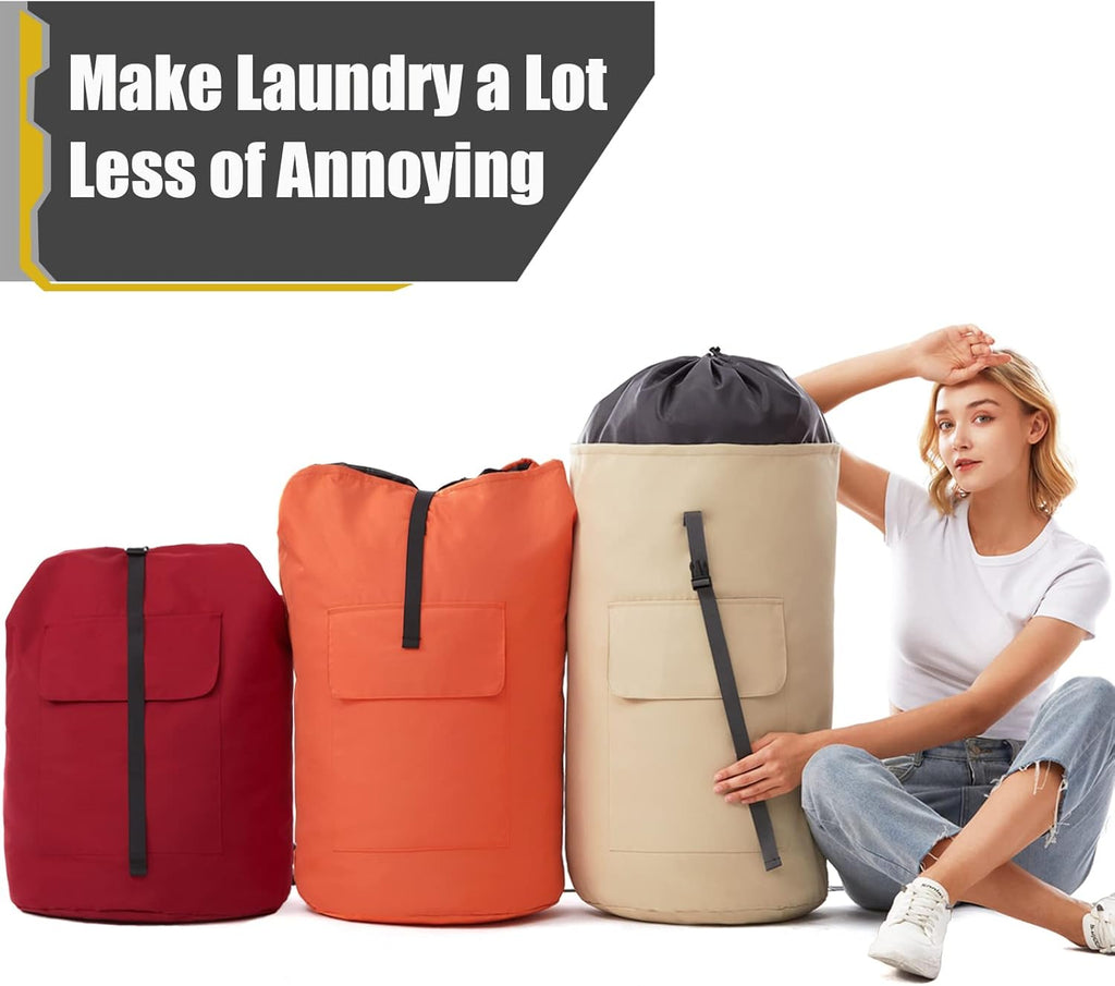 Heavy Duty Laundry Bag 115L, Sturdy Laundry Backpack Bag Extra Large, Dorm Room Essential for Guys