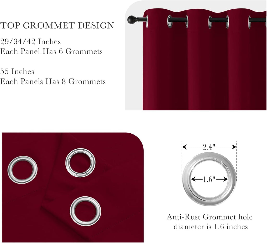 PONY DANCE Blackout Curtains for Bedroom - Double Pieces Thermal Insulated Drapes Noise Reducing