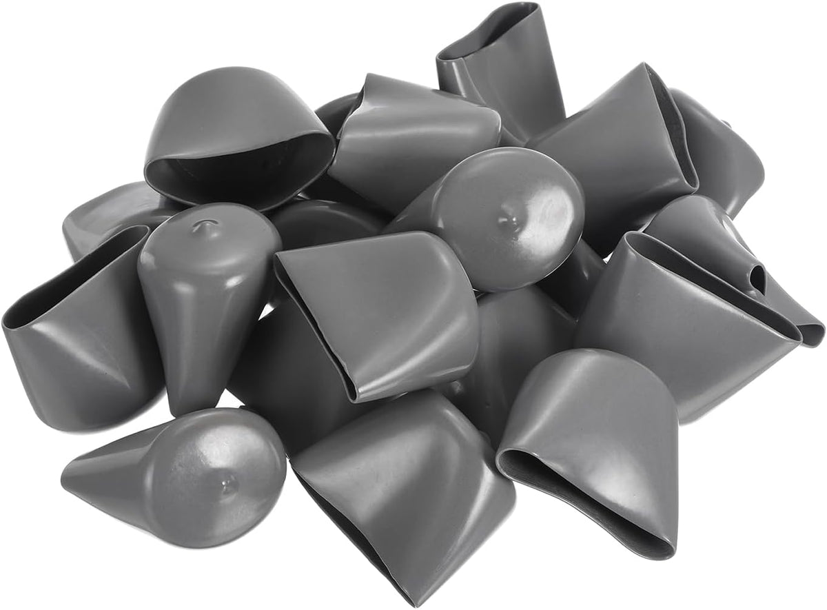 uxcell 20pcs Rubber End Caps 38mm ID Vinyl Cap Cover Screw Protectors Dark Grey