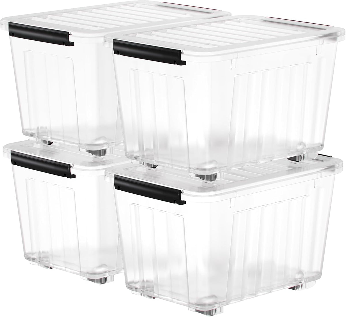 Nazhura 97 Quart Plastic Storage Bin, Stackable and Nestable Storage Boxes with Lids and Secure