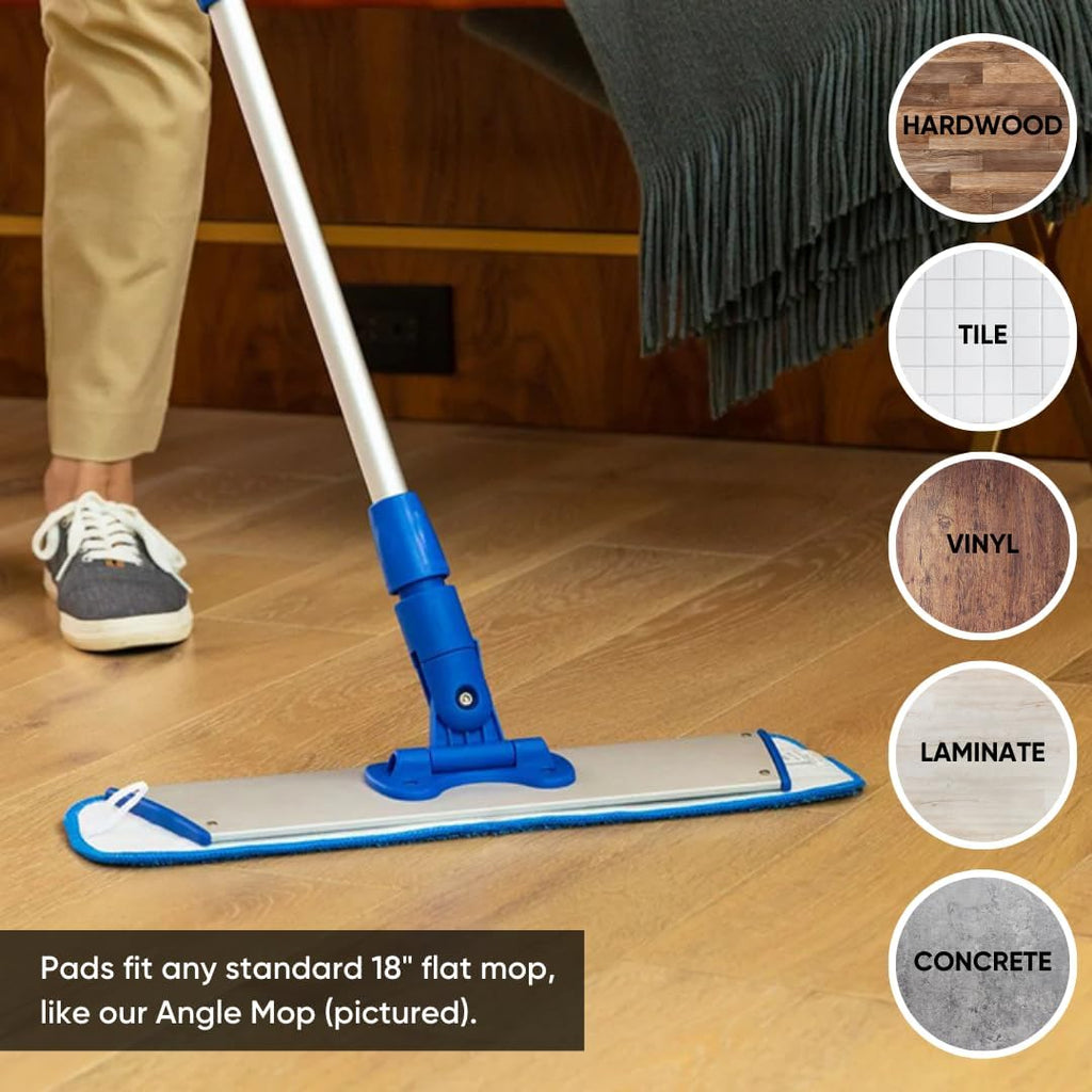 Bulk 18" Microfiber Wet Mop Pads Wholesale - Case Quantity (108 Count) | Use with Any Fastener