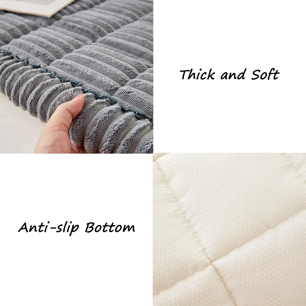 Couch Cover for Dogs Washable, Fuzzy Pet Couch Covers for 2 Cushion Sofa Pet Friendly, Non Slip