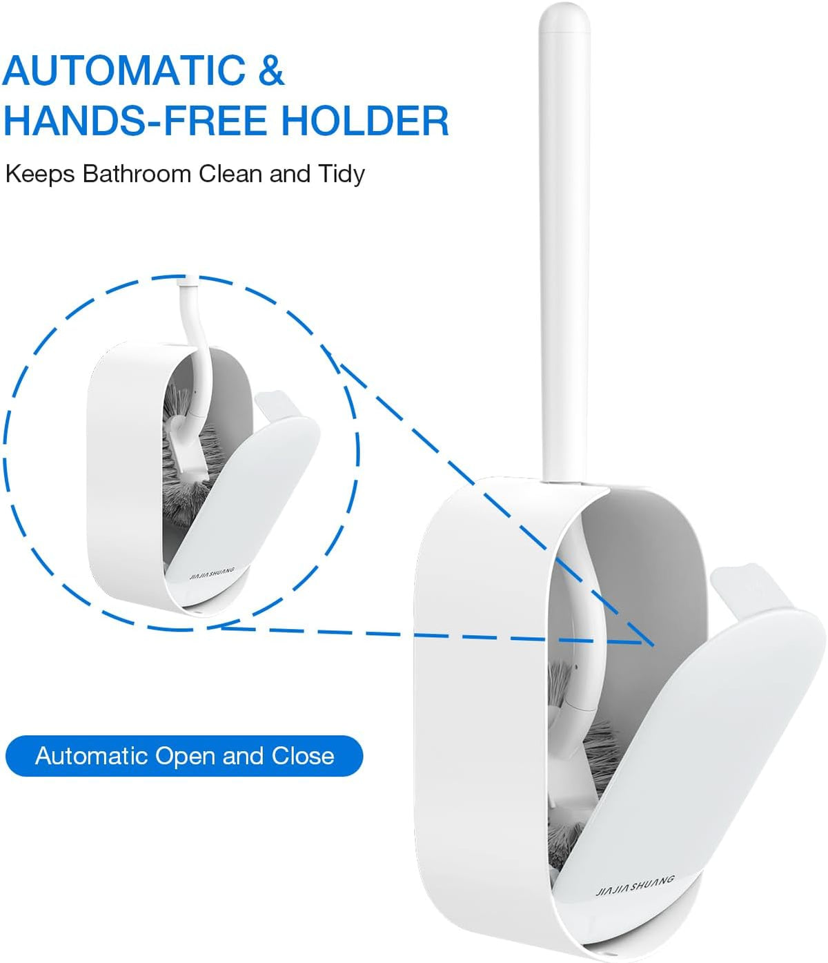 Toilet Bowl Brush and Holder, OSCIOSS Toilet Brush Set with Ergonomic Design, Compact Size, Durable