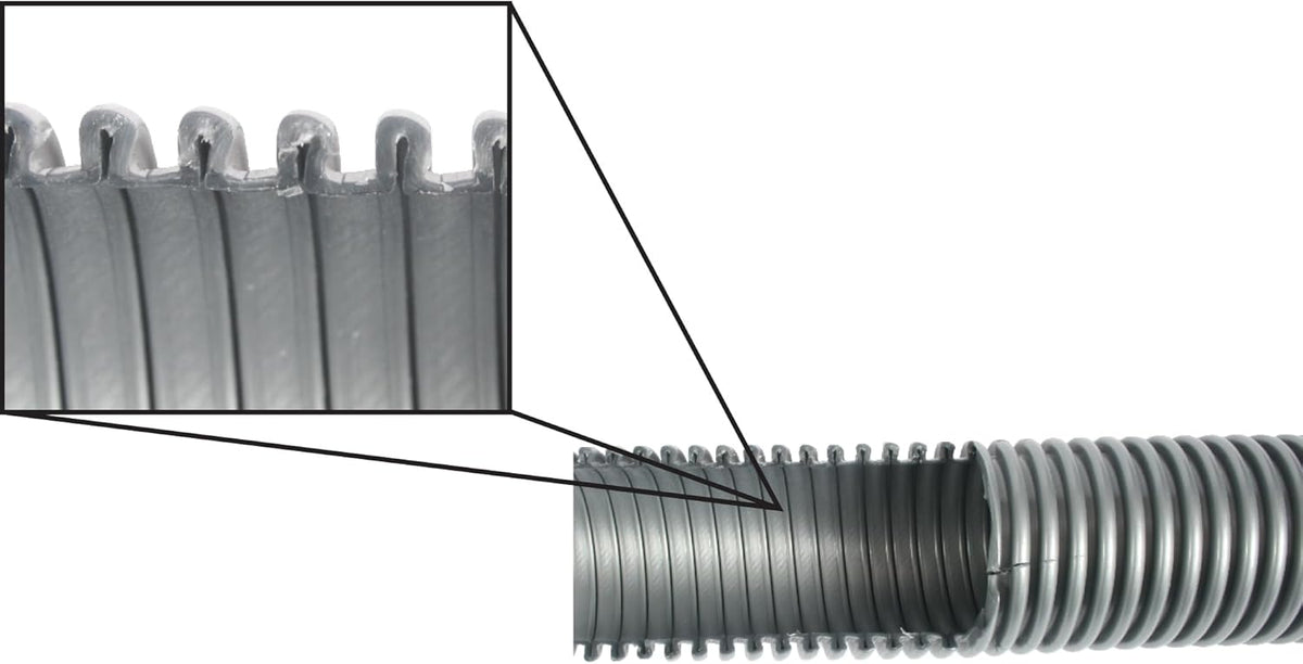 Cen-Tec Systems 20 Ft. Premium Shop Vacuum Extension Hose with 2 tank adapters and 1.25" curved