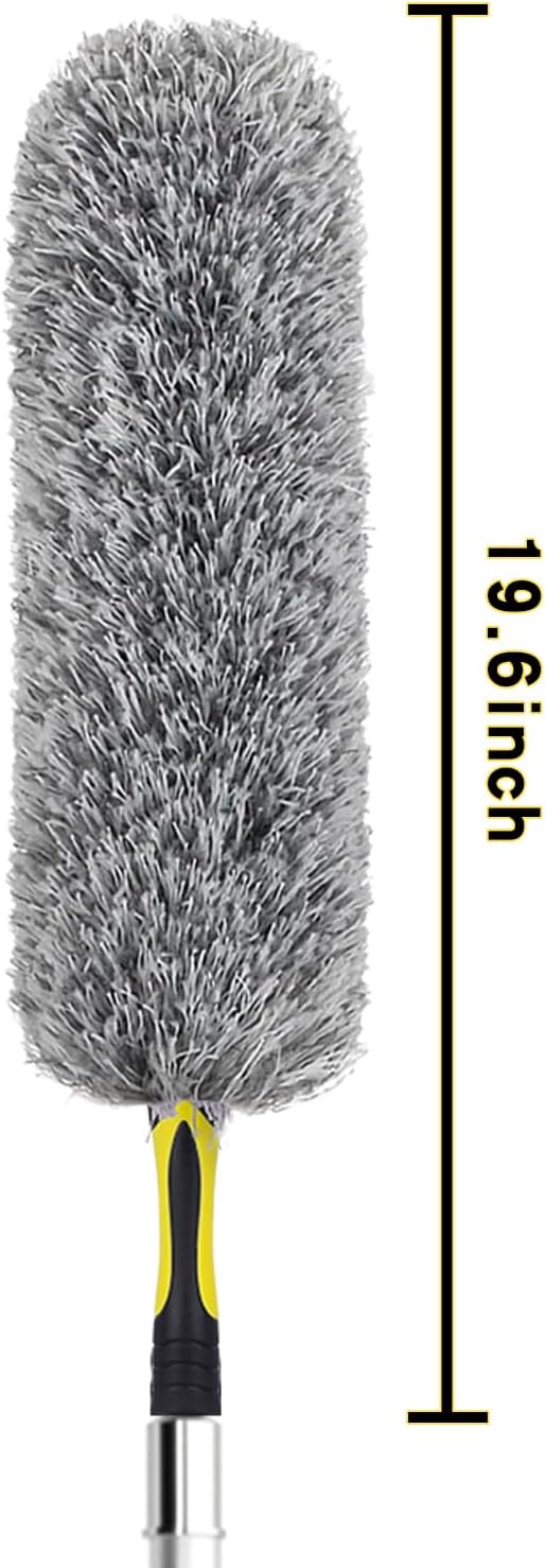 Flexible Microfiber Feather Duster, Electrostatic & Bendable Ceiling Fan Duster, Non-Slip