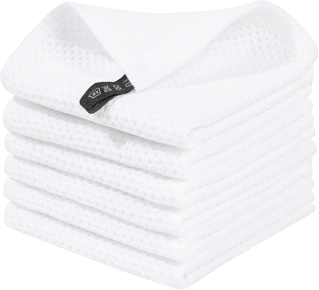 Homaxy 100% Cotton Waffle Weave Kitchen Dish Cloths, Ultra Soft Absorbent Quick Drying Dish Towels