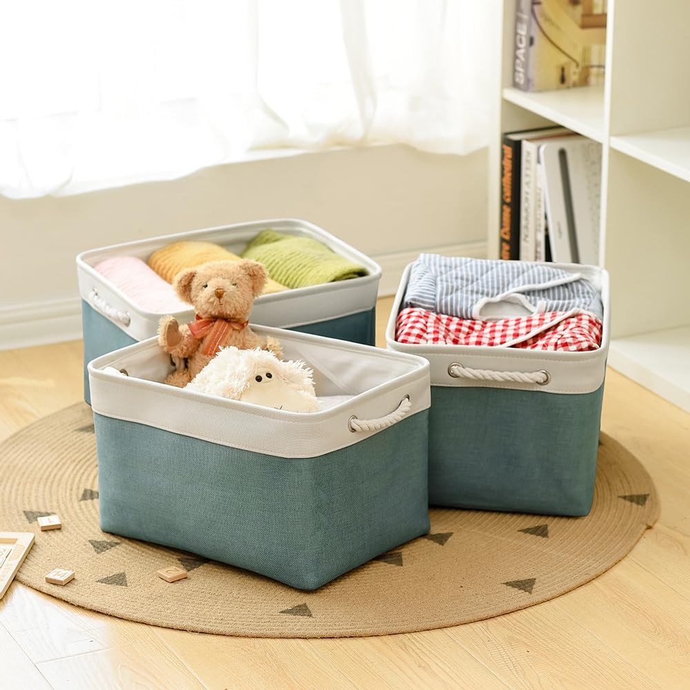 TcaFmac Organization and Storage Basket for Organizing - 16x12x12 inch Large 2 Pack Fabric Storage