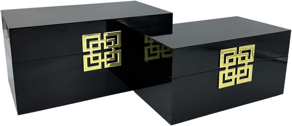 Galt International Storage Box Set Decorative Storage Box w/Hinged Lid Classic Design Wood Decor