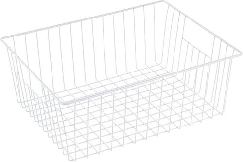 16" L x 12" W Wider Freezer Storage Organizer Baskets Container, Deep Metal Wire Chest Upright