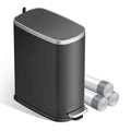 KUK Slim Bathroom Trash Can with Lid Soft Close, Step Pedal, 2.6 Gal/ 10L Stainless Steel Garbage