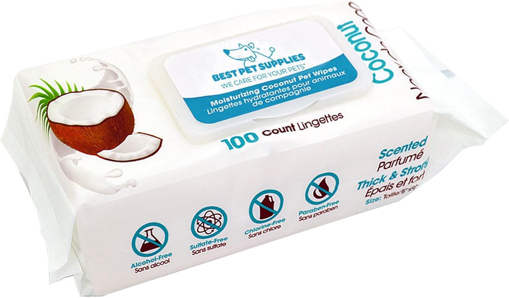 Best Pet Supplies Pet Wipes for Dogs - Dog Wipes Cleaning Deodorizing, for Coats, Ears, Paws