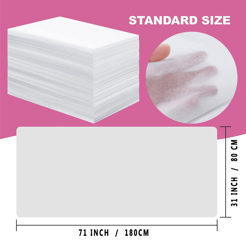 100 Pcs Disposable Bed Sheets 31" x 71" Massage Table Sheets Non Woven Fabric SPA Bed Cover