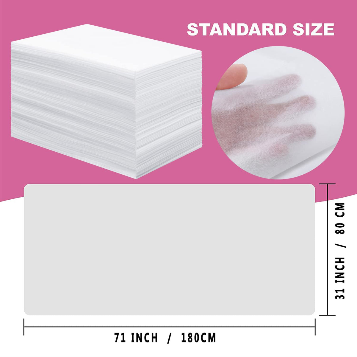 100 Pcs Disposable Bed Sheets 31" x 71" Massage Table Sheets Non Woven Fabric SPA Bed Cover