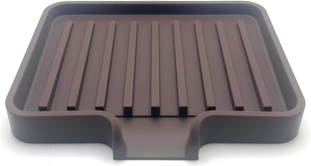 Happitasa Silicone Soap Dish Tray and Sponge Holder with Drain Chute, Pack of 2 | Bathroom and