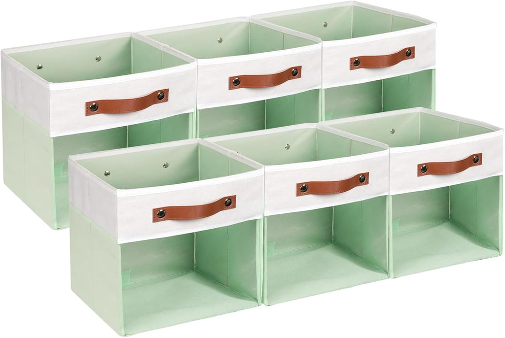 HNZIGE Clear Storage Cubes Bins 11 x 11, Fabric Storage Cube Bins for Storage Organizer,Shelf