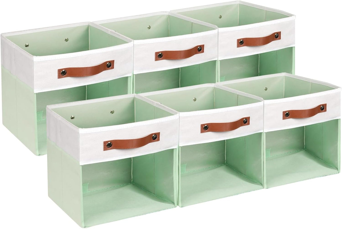 HNZIGE Clear Storage Cubes Bins 11 x 11, Fabric Storage Cube Bins for Storage Organizer,Shelf