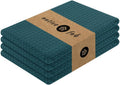 Native Fab Waffle Weave Kitchen Towels, 4 Pack, 16x26 inches, 100% Cotton, Soft & Absorbent Towel