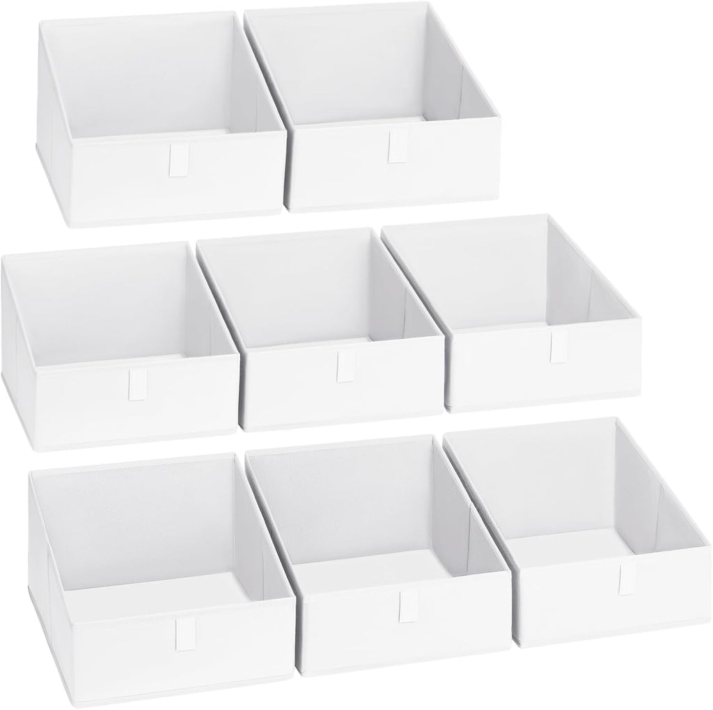 DIMJ Closet Storage Bins 8 Pack - Fabric Trapezoid Closet Organizer Bin, Foldable Storage Baskets
