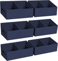 DIMJ Large Closet Shelf Organizer Bins 6 Packs with Handles and Divider, Fabric Trapezoid Storage