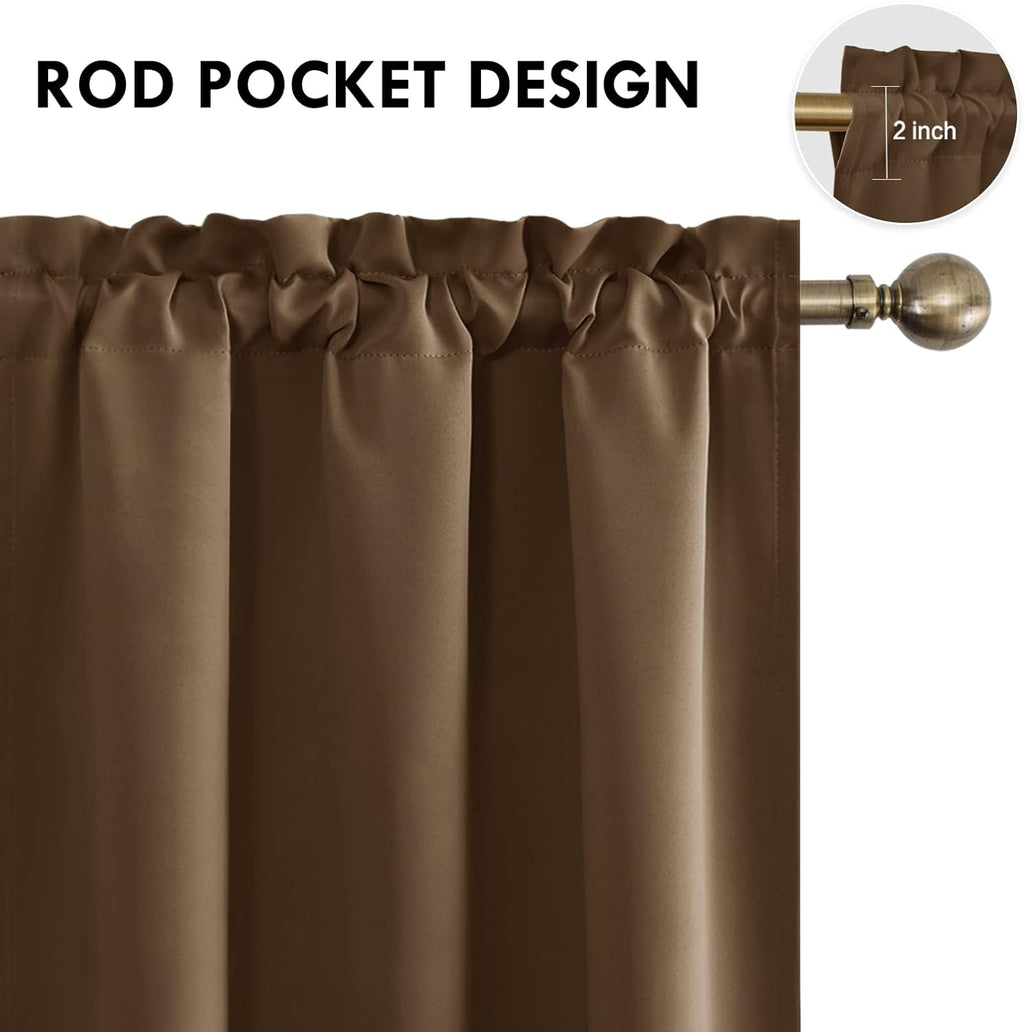 DWCN Blackout Curtains Thermal Insulated Energy Saving Bedroom and Kitchen Curtains Window