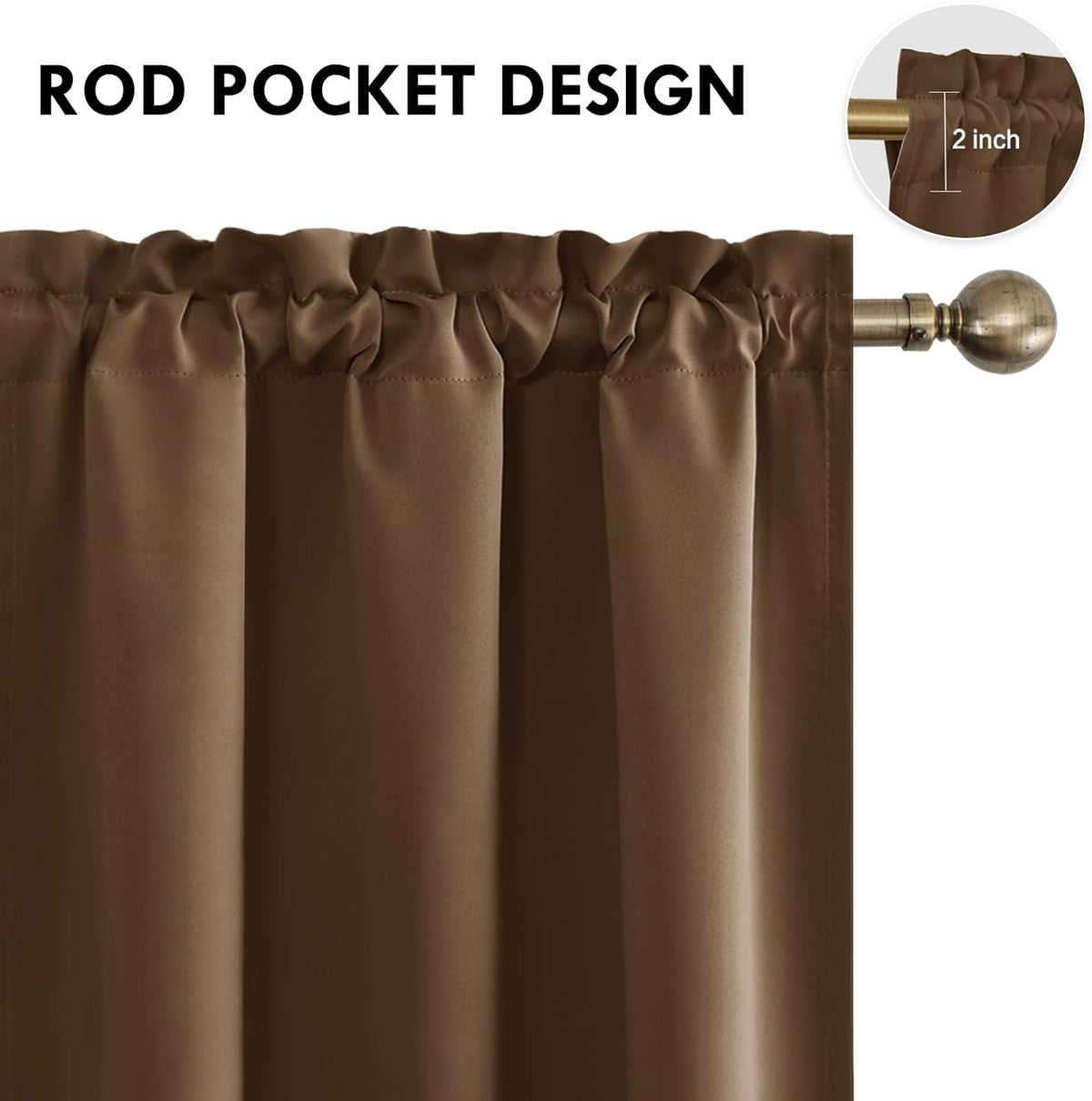 DWCN Blackout Curtains Thermal Insulated Energy Saving Bedroom and Kitchen Curtains Window