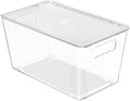 Vtopmart 1 Pack Clear Stackable Storage Bins with Lids, Medium Plastic Containers with Handle for