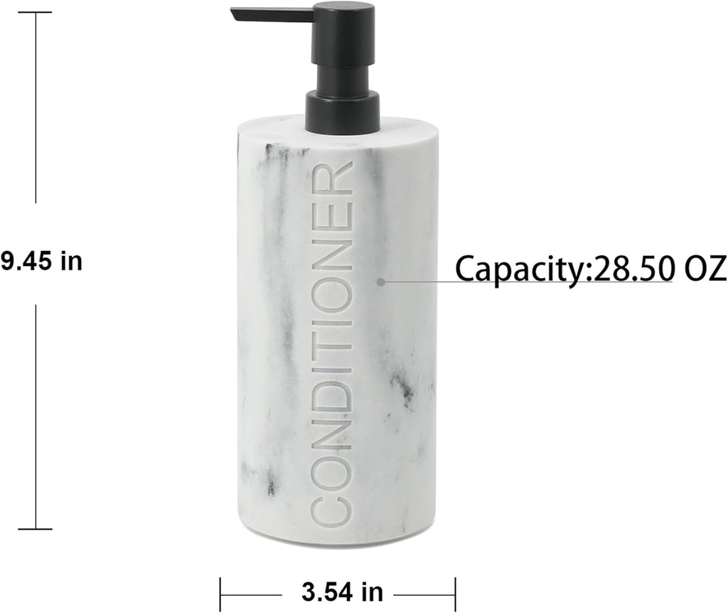 Conditioner Dispenser – Luxurious Refillable Pump Bottle with Embossed Text, Durable Construction
