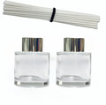2 PCS Reed Diffuser Bottles Empty, 10Pcs Reed Diffuser Stick, Diffuser Bottle Capacity 50ml (1.7oz)