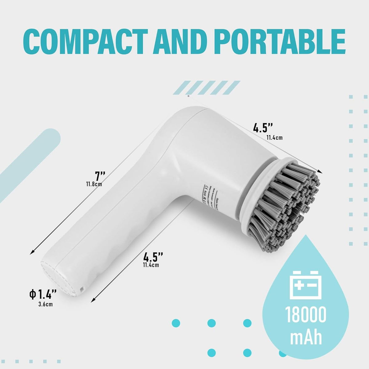 Electric Spin Scrubber,Cordless Cleaning Brush Scrubber for Home, IPX7 Waterproof with 5