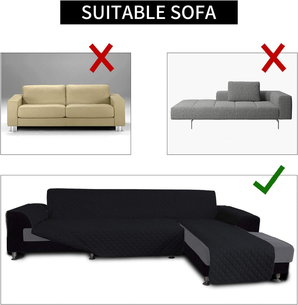 Easy-Going L Shape Sofa Cover - Chaise Lounge Slip Cover Reversible Sofa Protector for Pets, Kids &