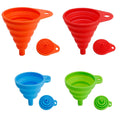 Kitchen Funnel Set of 4, Food Grade Foldable Small and Large Funnel Colorful Silicone Collapsible