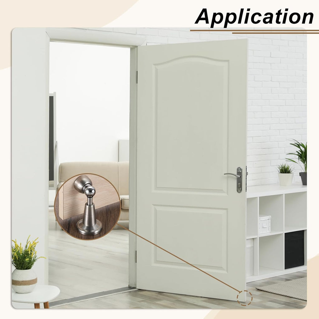 uxcell 2Pcs Magnetic Door Stopper, 304 Stainless Steel Magnetic Door Stop Catch, Soft-Catch Brushed