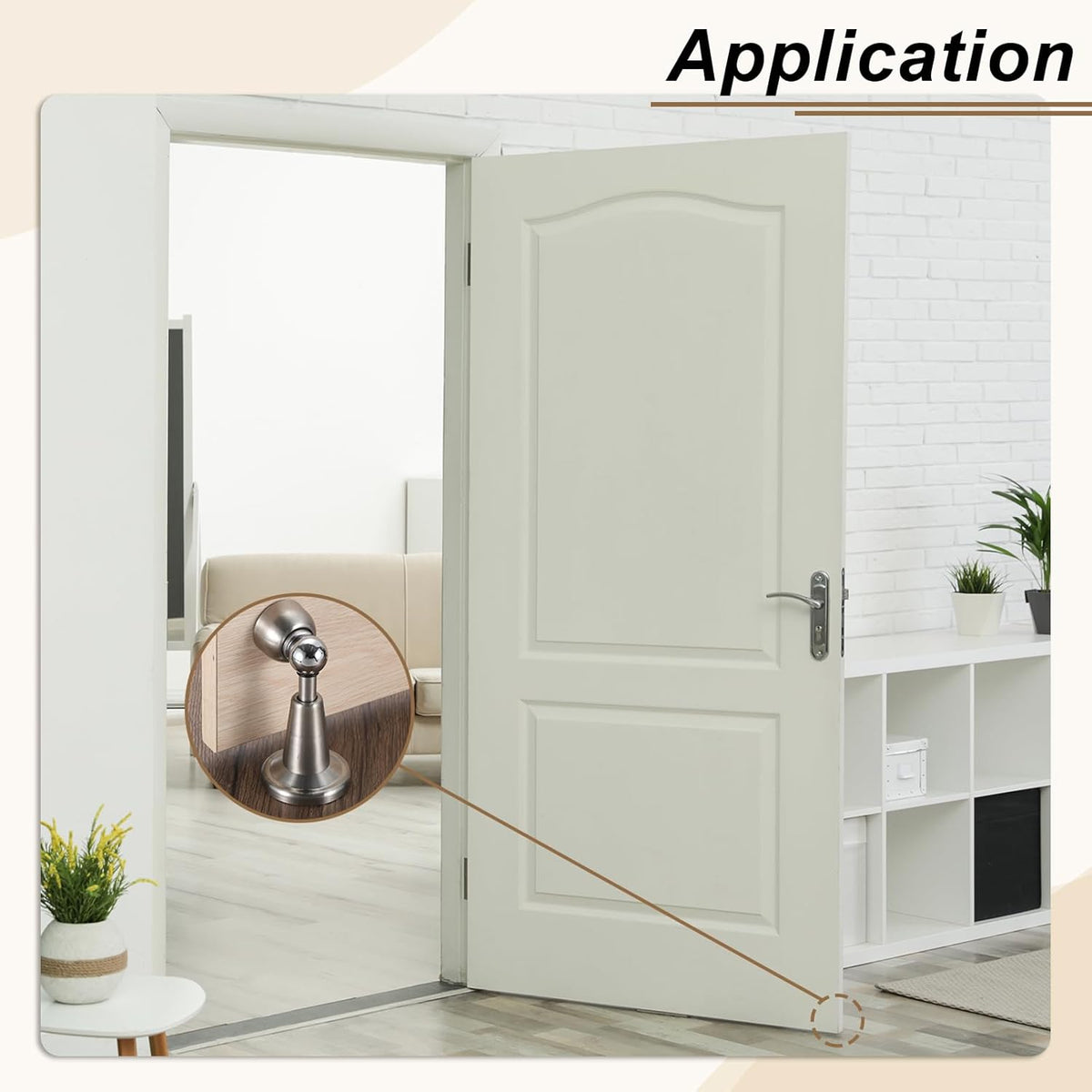 uxcell 2Pcs Magnetic Door Stopper, 304 Stainless Steel Magnetic Door Stop Catch, Soft-Catch Brushed