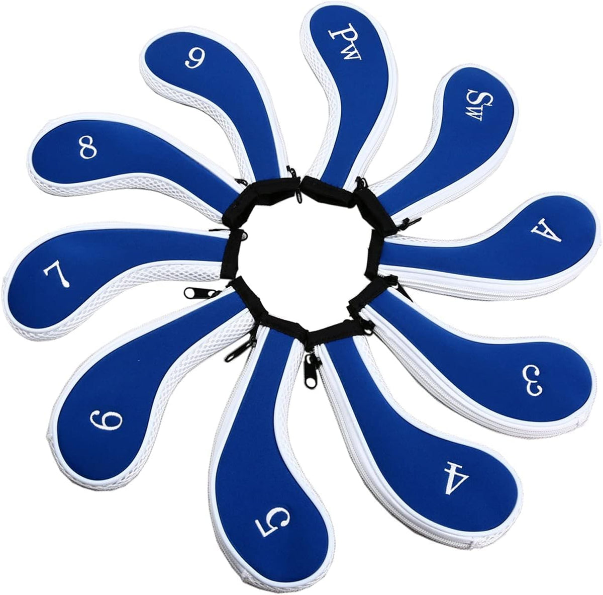 Sword &Shield sports Neoprene Zipper Golf Club Iron Head Covers Iron Covers 10pcs/Set