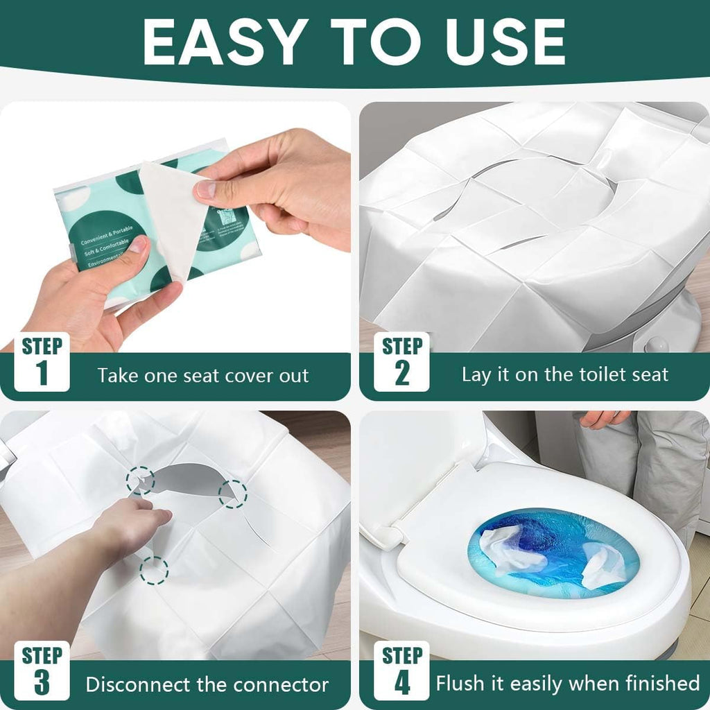90 Pcs Disposable Flushable Paper Toilet Seat Covers Travel Supplies Essentials for Airplane